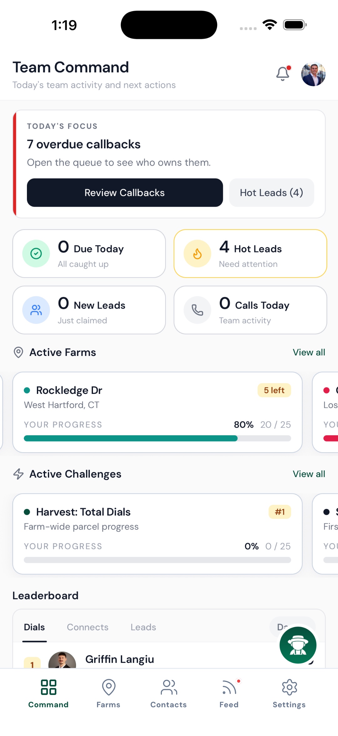 Harvest team command center